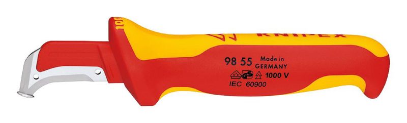 Knipex (9855) Cable Knife, 38mm Blade Length, VDE Insulated, Protective Cap