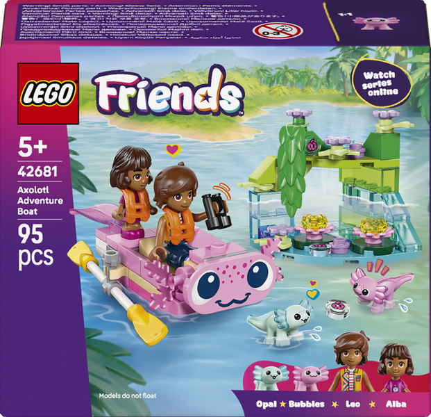 LEGO Friends Axolotl Adventure Boat Building Set 95 Pieces | Ages 5+