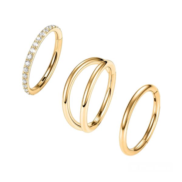 Luxurious Gold Surgical Steel Piercing Jewelry Set