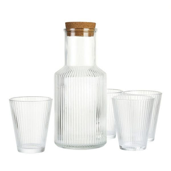 Home Classix Glass Carafe 1.0lt + Tumbler 200ml Set 5 Piece