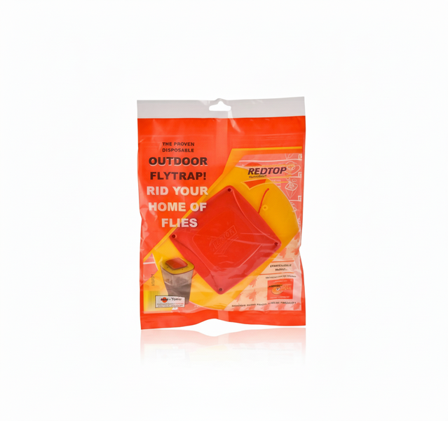 Redtop Disposable Fly Trap with Bait for Indoor and Outdoor Use