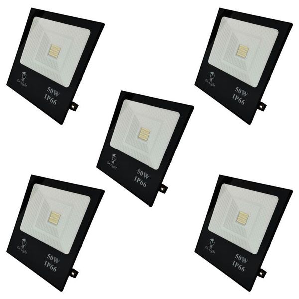 Set of 5 Dr Light 50W FLY SMD Slim LED Flood Lights for Outdoor