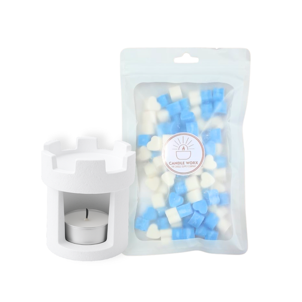 Jasmine Heart Shaped Wax Melts and Castle Wax Melter Set