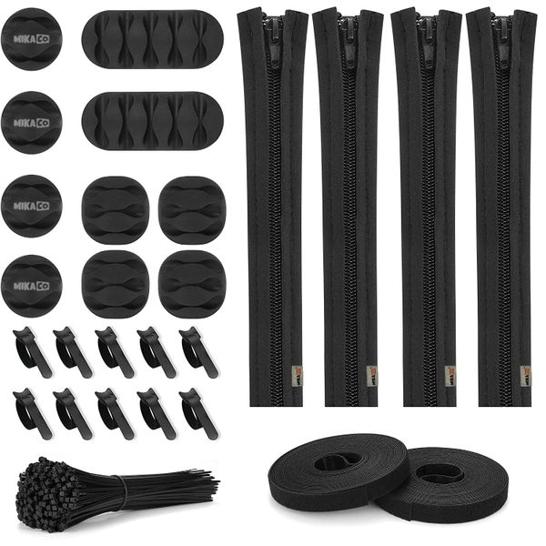 Reusable Multi-Purpose Cable Organizer Clips Cable Ties Kit-126pcs