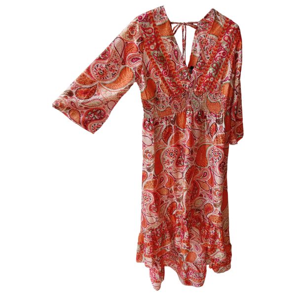 Elara Polysilk High/Low Kimono Dress - Red
