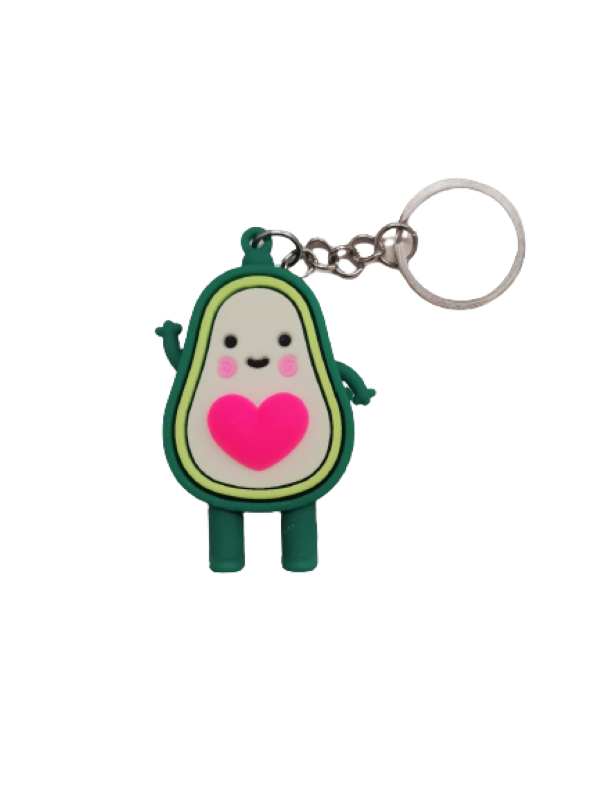 Cute Cartoon Heart Avocado Key Chain/ Key Ring - Pink