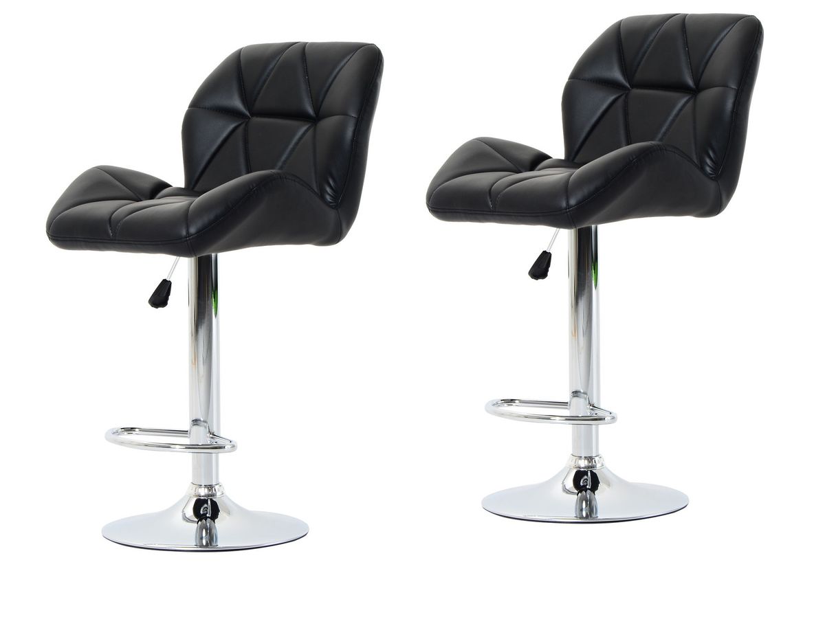 Padded Bar Stools Set of 2 Black Colour Shop Today. Get it