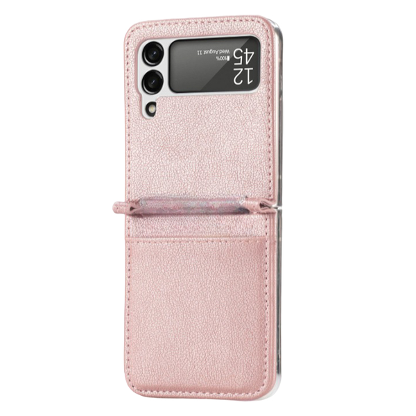 Folding Leather Case Compatible with Samsung Galaxy Z Flip3 with Card Slot