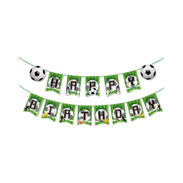 Ultimate Green Happy Birthday Soccer Ball Banner
