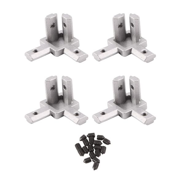 3-Way End Bracket for T Slot Aluminum Extrusion Compatible with None