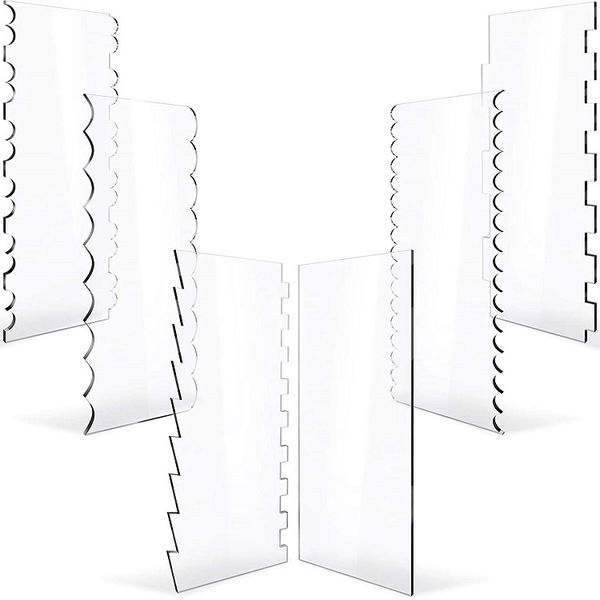 6-Piece Cake Cream Scraper, Cake Comb Serrated Smooth Cream Scraper Cake Tool