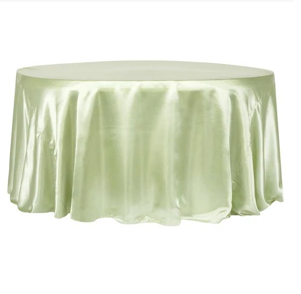 Satin Round Tablecloth 3.4m - Sage