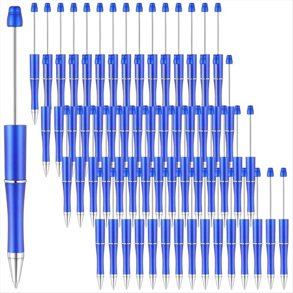 60 Pcs Beadable Pens Bulk Bead Pen Cute Cool Diy Pens Red
