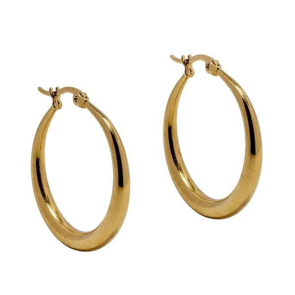 Steel My Heart 30mm Waterproof Stainless Steel Hoop Earrings - Gold