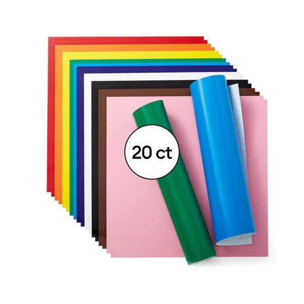 Cricut Permanent Vinyl - Rainbow Sampler - 30.5x30.5cm 20 Sheets