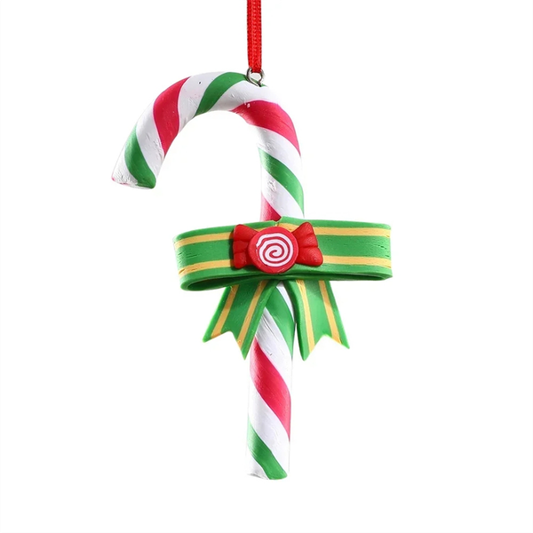 Christmas Tree Decoration Ornament Soft Clay Lollipop Red White Candy Cane