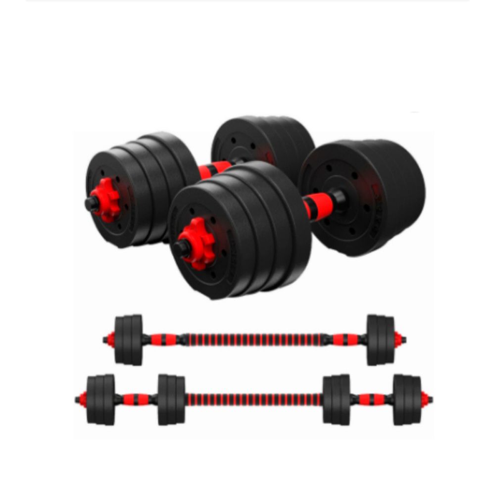 Adjustable Dumbbell Set With Extension Bar Conversion to Barbell 40kg