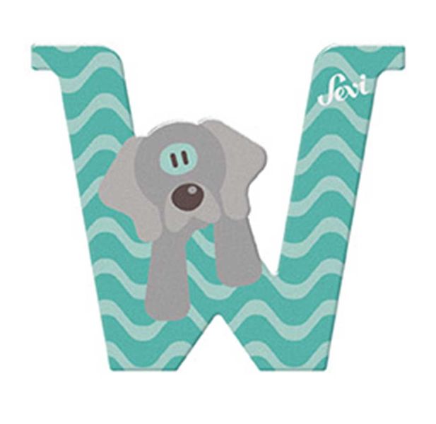 Sevi Wooden Letter W Weimaraner 10cm