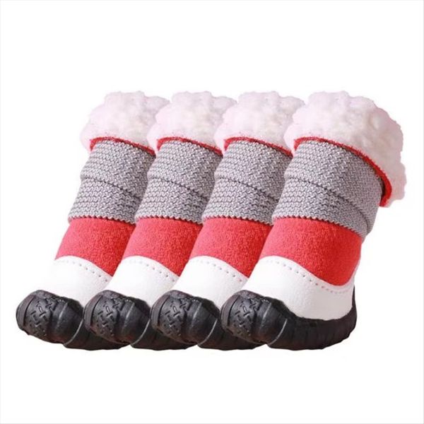 4Pcs Dog Shoes Winter Comfortable Warm Pet Dog Sneakers A