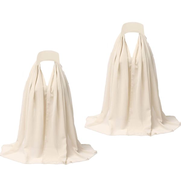 Soft Chiffon Shawl Wraps, Elegant Scarf for Women Dresses 2Pcs