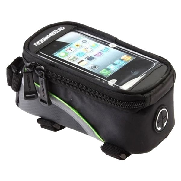 Phone Holder For Bicycle or Bike Frame &amp; Storage Bag With Headset Jack