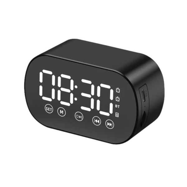 Mini Bluetooth Speaker LED HD Mirror Digital Alarm Clock FM Radio TF Card