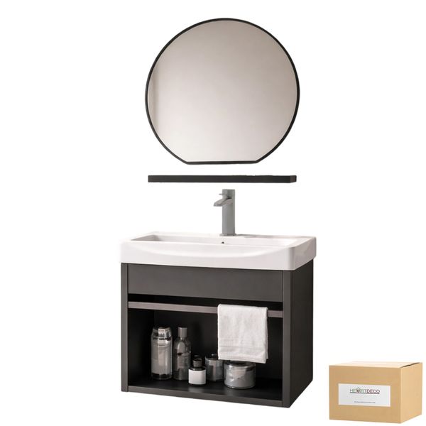 Heartdeco Floating Bathroom Vanity with Ceramic Basin