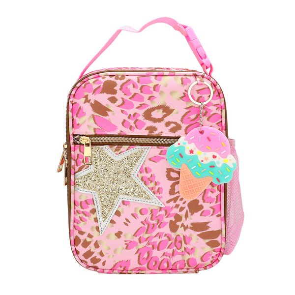 Hot Focus Leopard Insulated Lunch Bag with Ice Cream Charm