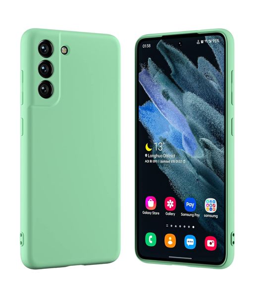 Liquid Silicone Back Case For Samsung Galaxy S22 - Mint Green