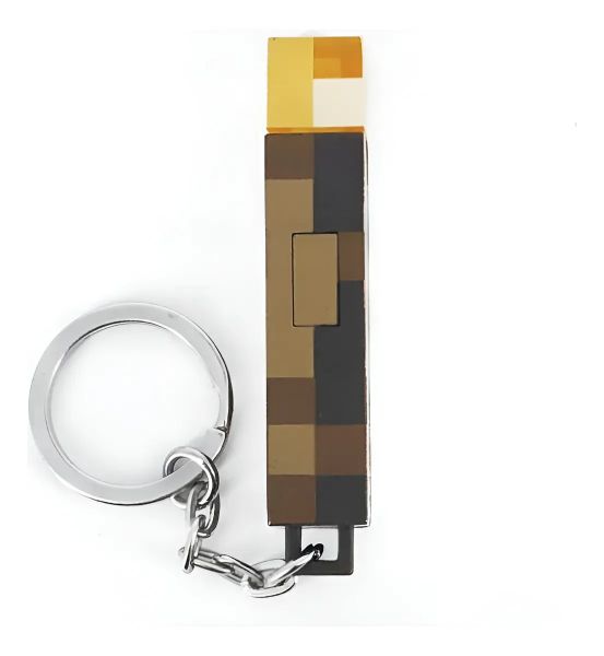 Minecraft Keychain With Flashlight, Brownstone Night Light