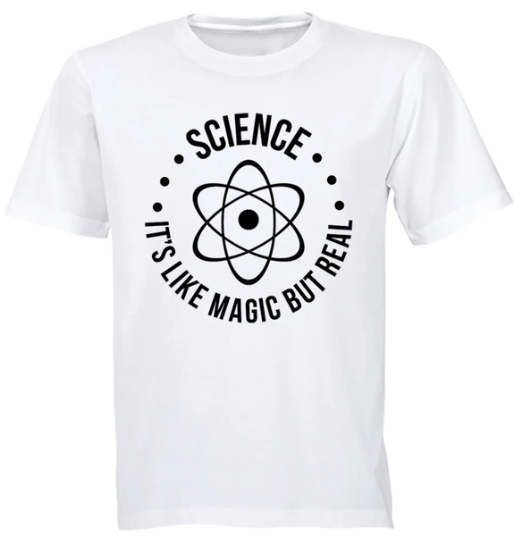 Science It's Like Magic Birthday Christmas Gift Kids TShirt- White