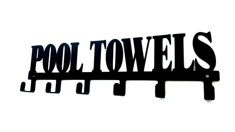 Pool Towels Large Outdoor Hanger - Ferro Grain Black