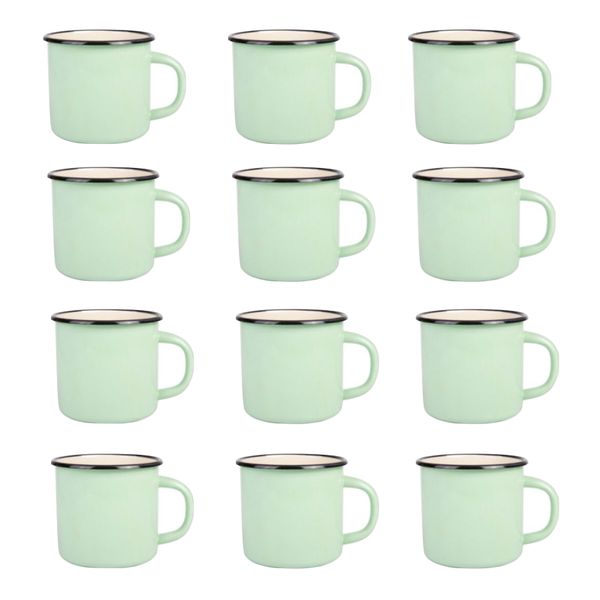 Home Camping Enamel Mug Set of 24 Value Pack - Green