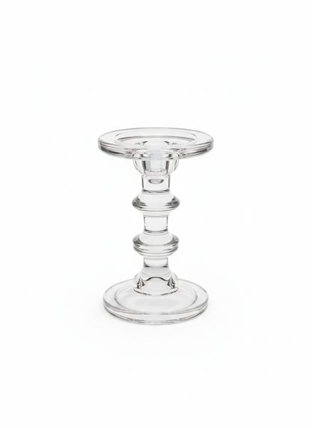 Vintage Candle Holder Thick Glass 18x11cm Padestal