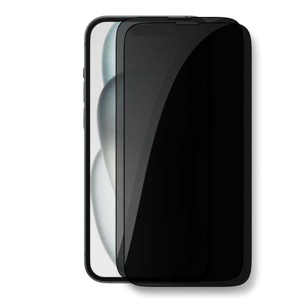 Anti Spy Privacy Glass Screen Protector Compatible with iPhone 15 (Pack-2)