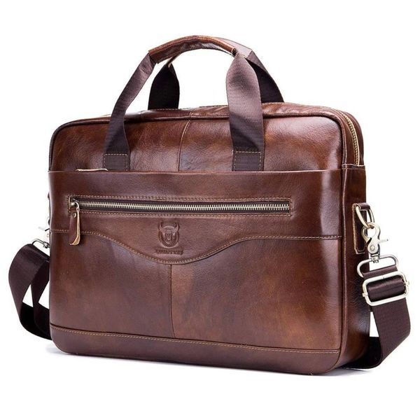 Bullcaptain - Marshal Genuine Leather Briefcase - 15.6" Laptop Shoulder Bag