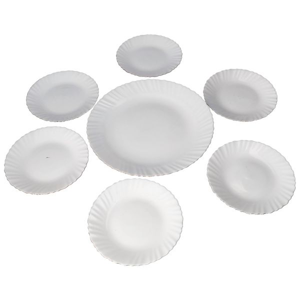 Danny Home Opal Glass Dessert Plate Set 7 Piece