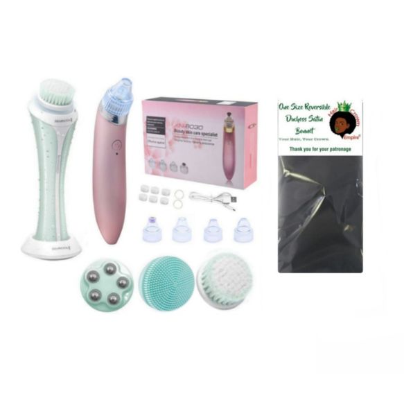 Silicon Face Brush &amp; Blackhead Removal Vaccum Beauty Spa Plus Bonnet