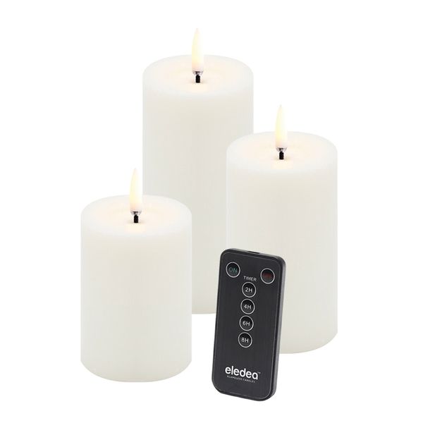 Eledea - Flameless LED Pillar Candles - Value Pack
