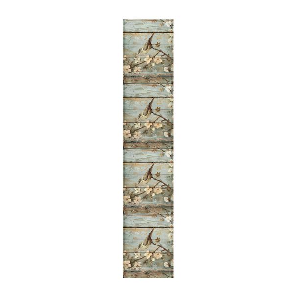 Vintage Bird On Old Wood Table Runner
