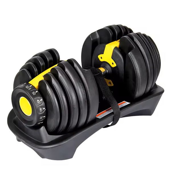 Adjustable Dumbbell Weight Set - Black/Yellow - 24kg