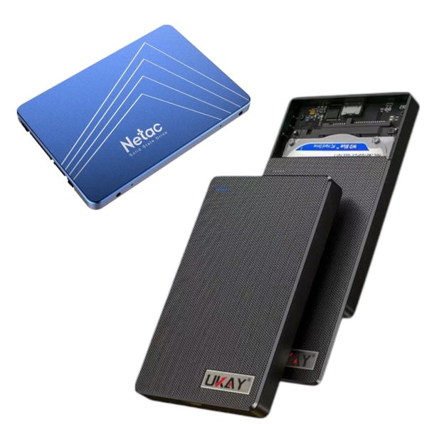 UKAY 2.5" SATA III HDD SSD USB 3.0/Type-C Enclosure With 1TB SSD KIT