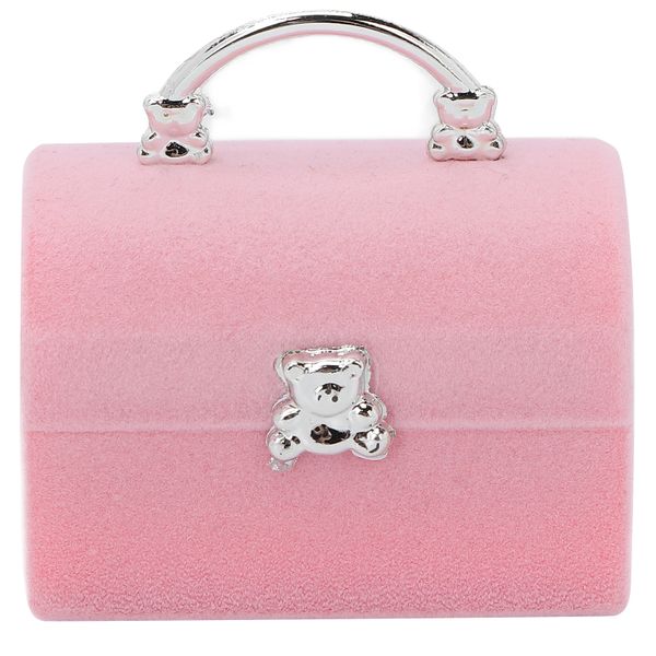 Retro Pink Travel Jewelry Organizer Ring &amp; Earring Box