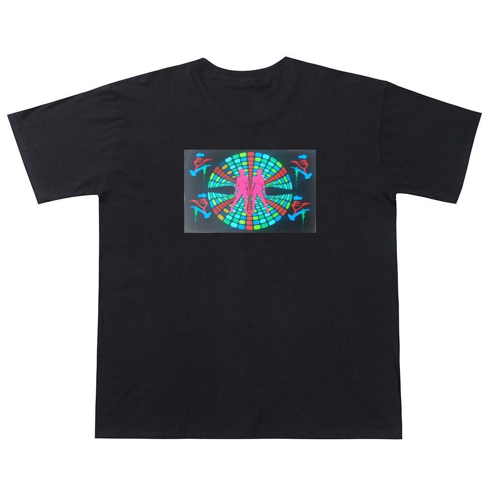 USB Rechargeable EL Light Up Music TShirt with Removable EL Panel ...