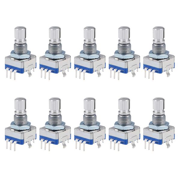 360 Degree Rotary Encoder Code Switch EC11 5 Pins 15mm Shaft 10Pcs