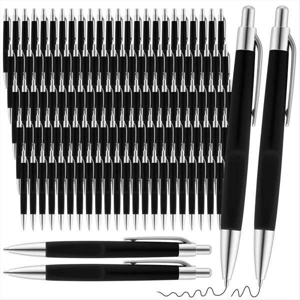 100 Pieces Retractable Ballpoint Pens Black Ink Click Pens for School