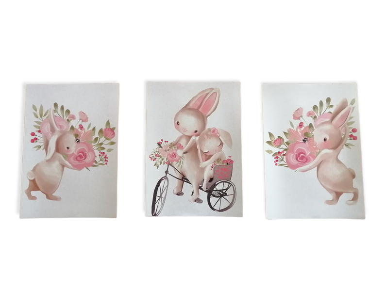 Little Leila - 3 Bunny Prints - Baby Girl