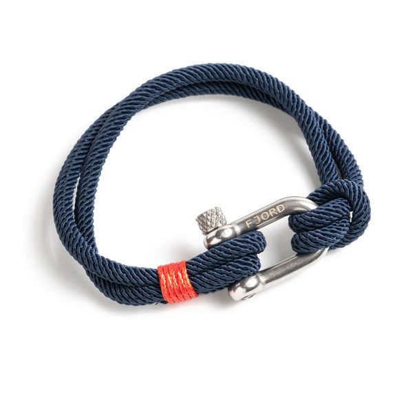 Men's Nylon Nautical Rope Bracelet Stainless Steel U Shackle Clasp