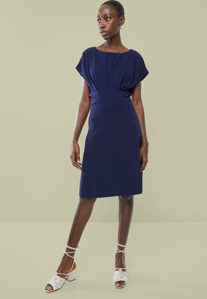 Women's Superbalist Shift Dress With Front Tucks - Navy