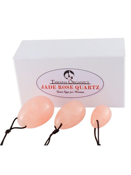 Tawana Organics Rose Quartz Yoni Eggs - Set of 3 with strings